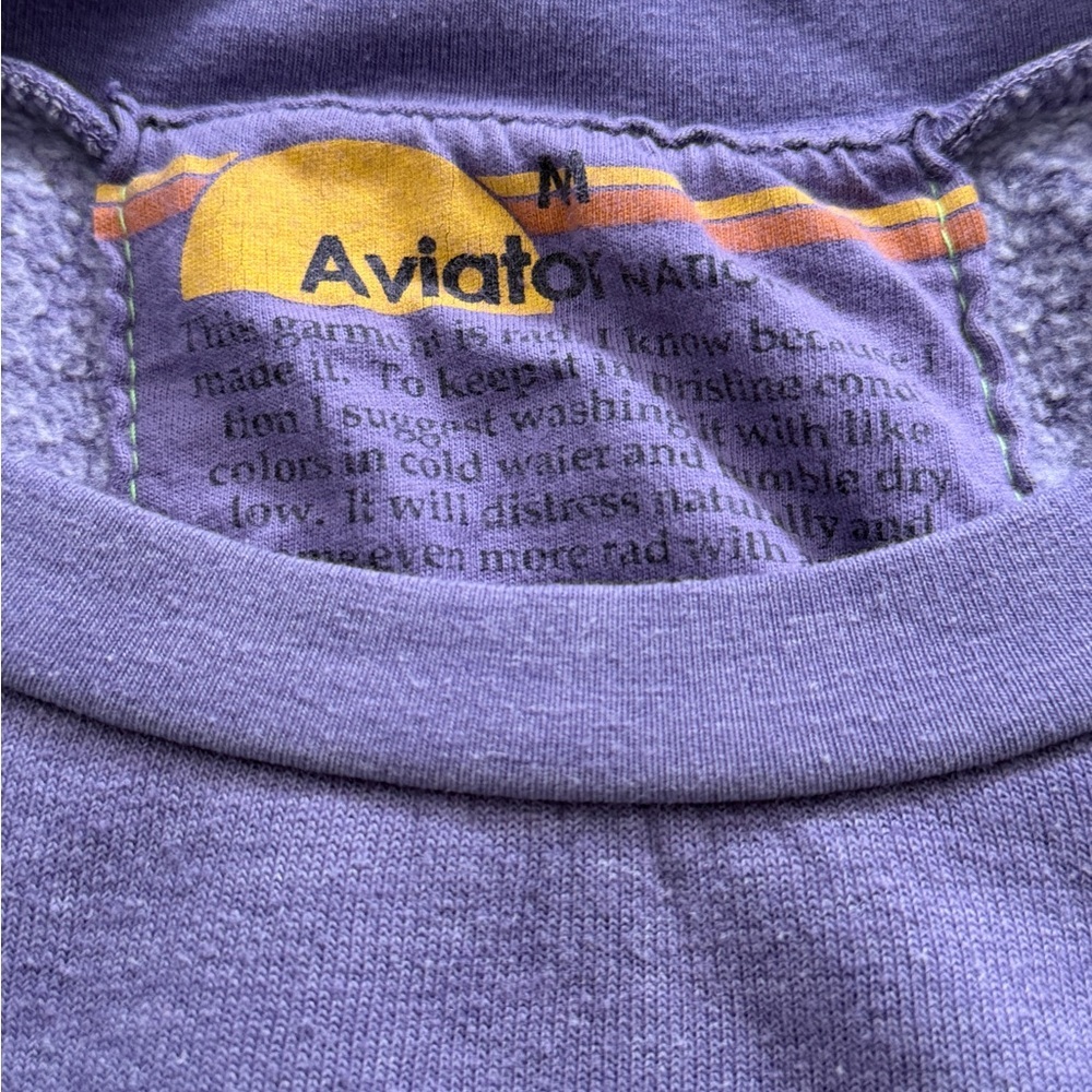 Aviator Nation ASPEN MOUNTAIN RELAXED CREW SWEATSHIRT - FADED GRAPE - Picture 5 of 9